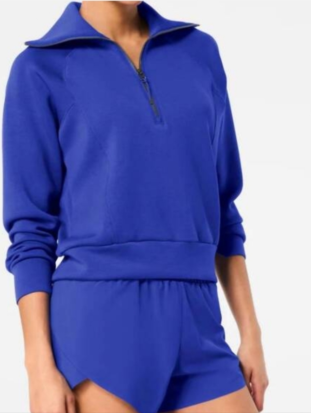 Spanx Air Essentials Half Zip In Deep Azure XS NWT